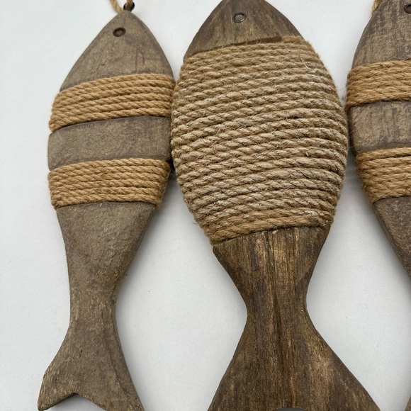 Beach Decor Wood Fish Vintage Wood Fish Decor Wall Hanging Ornament Fish S&l - Picture 3 of 6